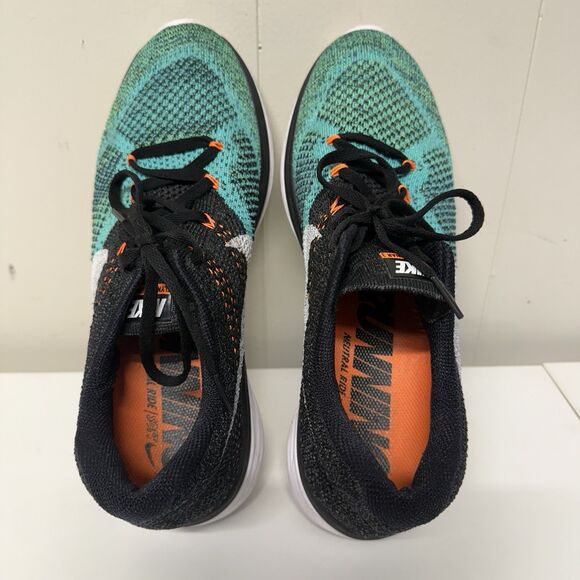 Nike Flyknit Lunar 3 Black/Hyper Jade/Total Orange/White 698181-008 Men 10 EUC - Picture 9 of 12